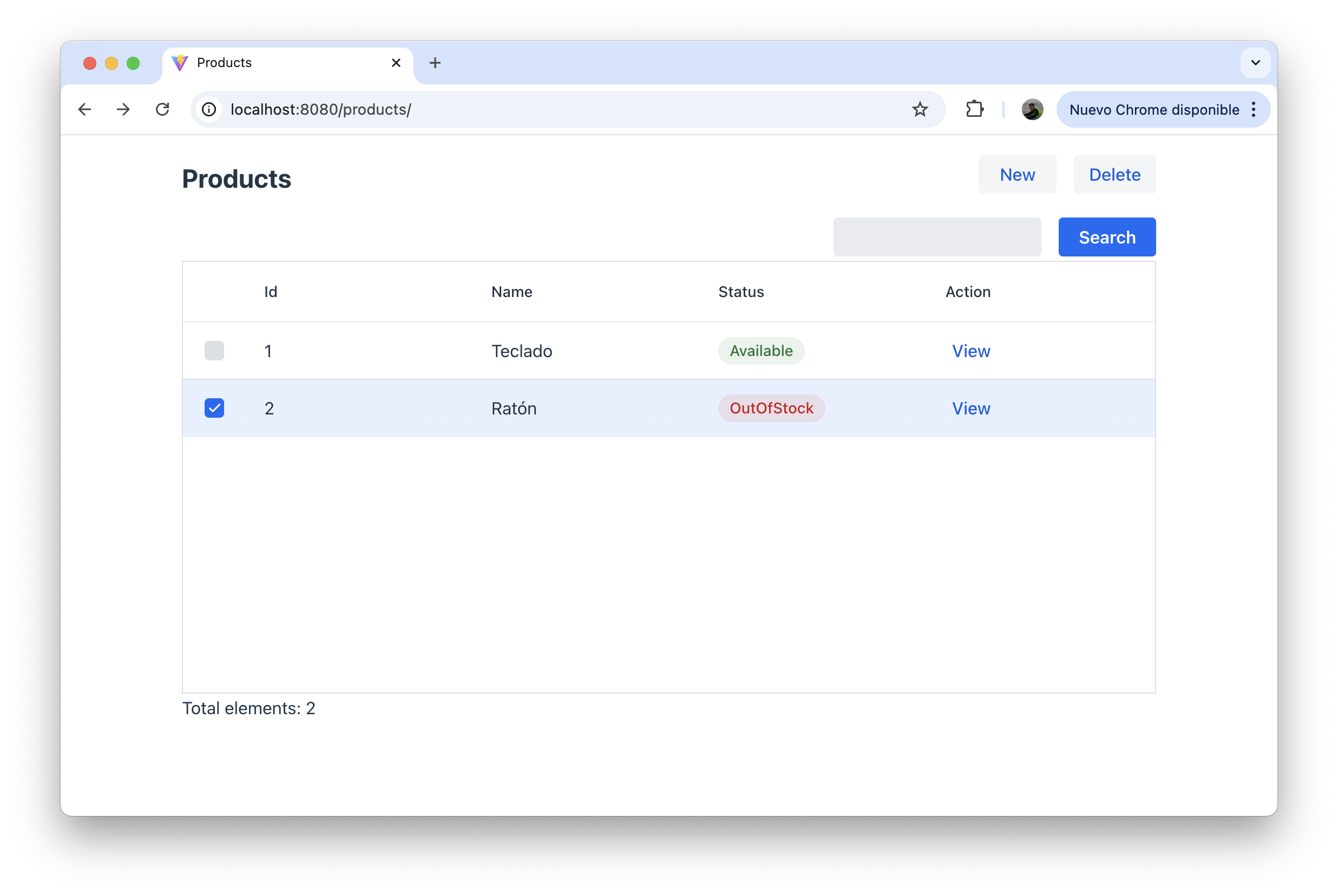 Select product in list