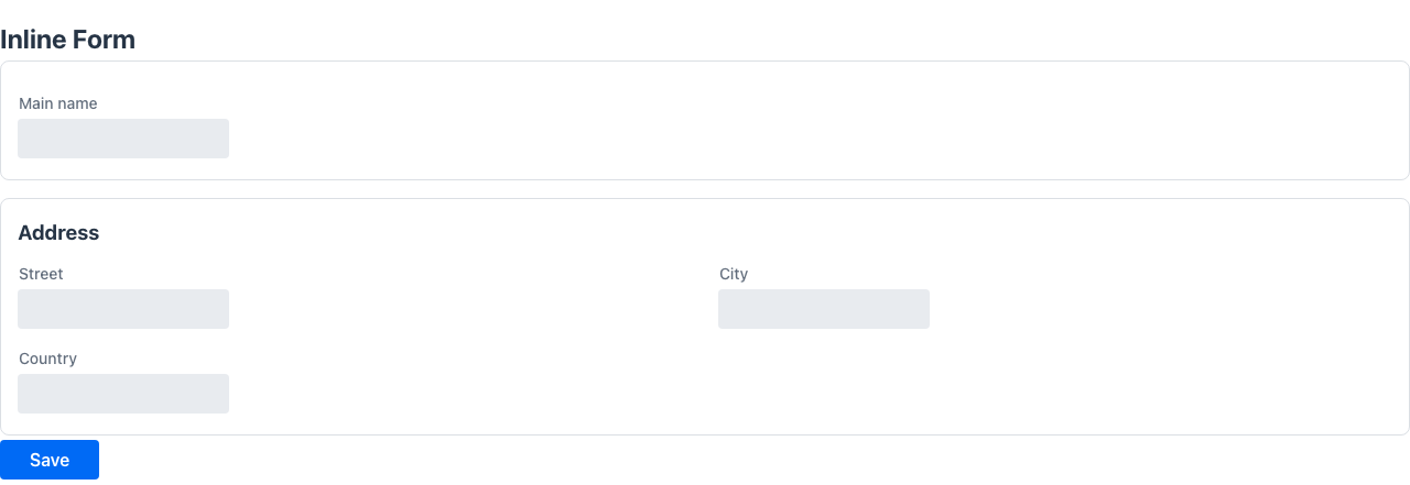 Inline — nested fields expanded directly into the parent section