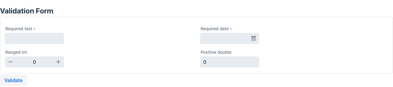 Bean validation in action — required fields and range constraints