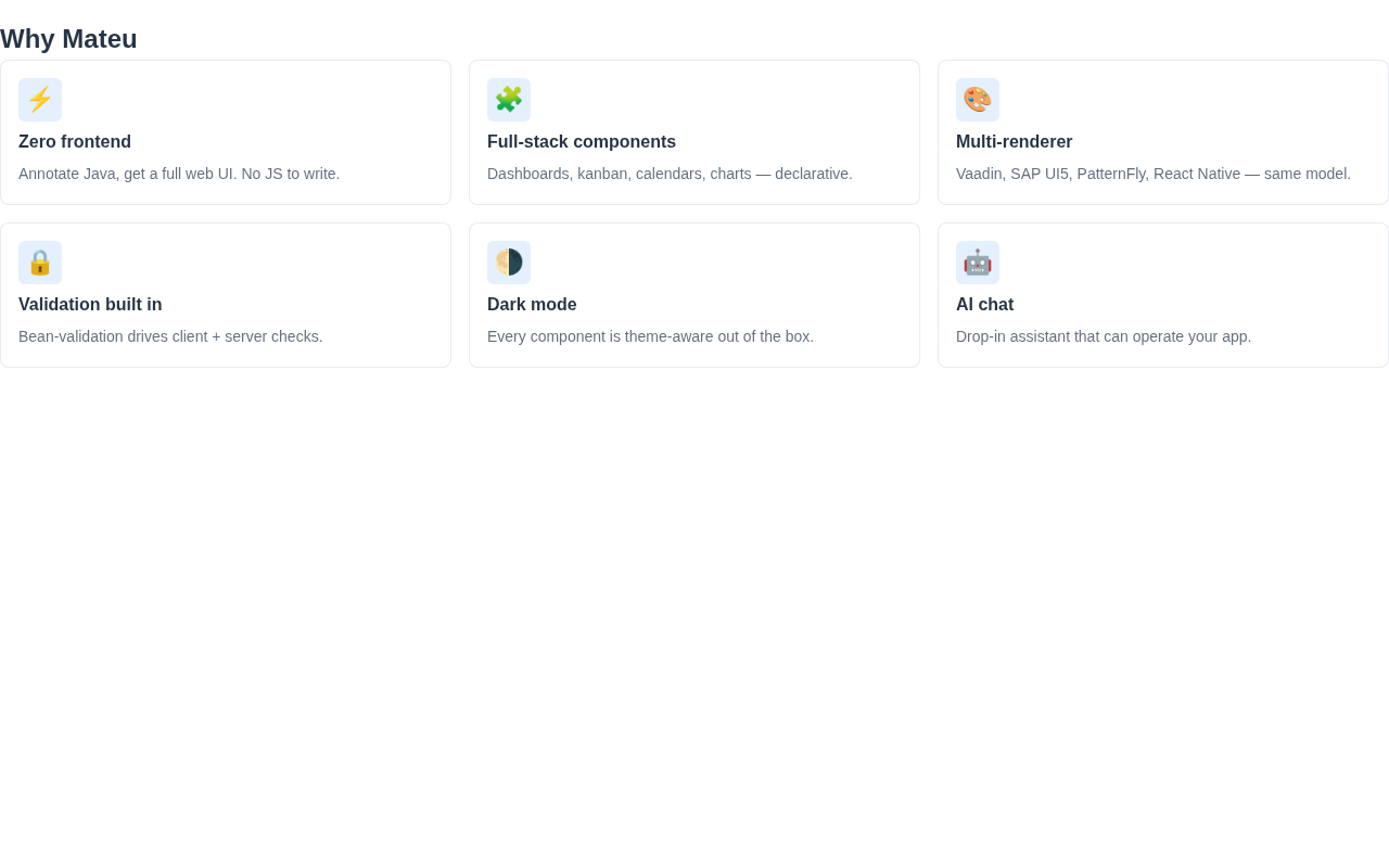 Product features