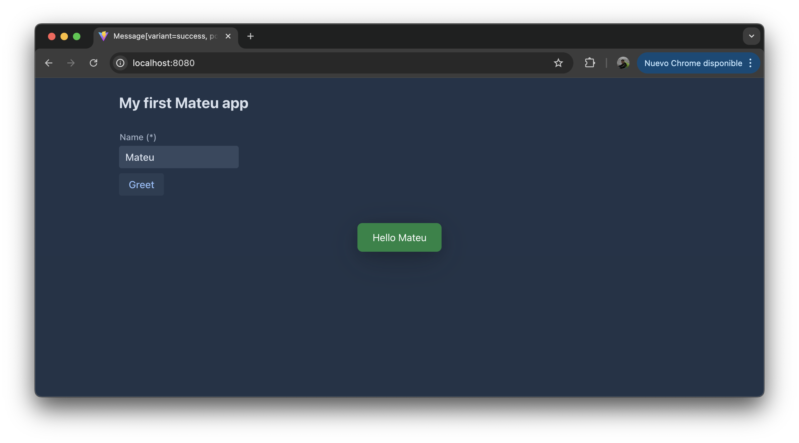 Result of the first app