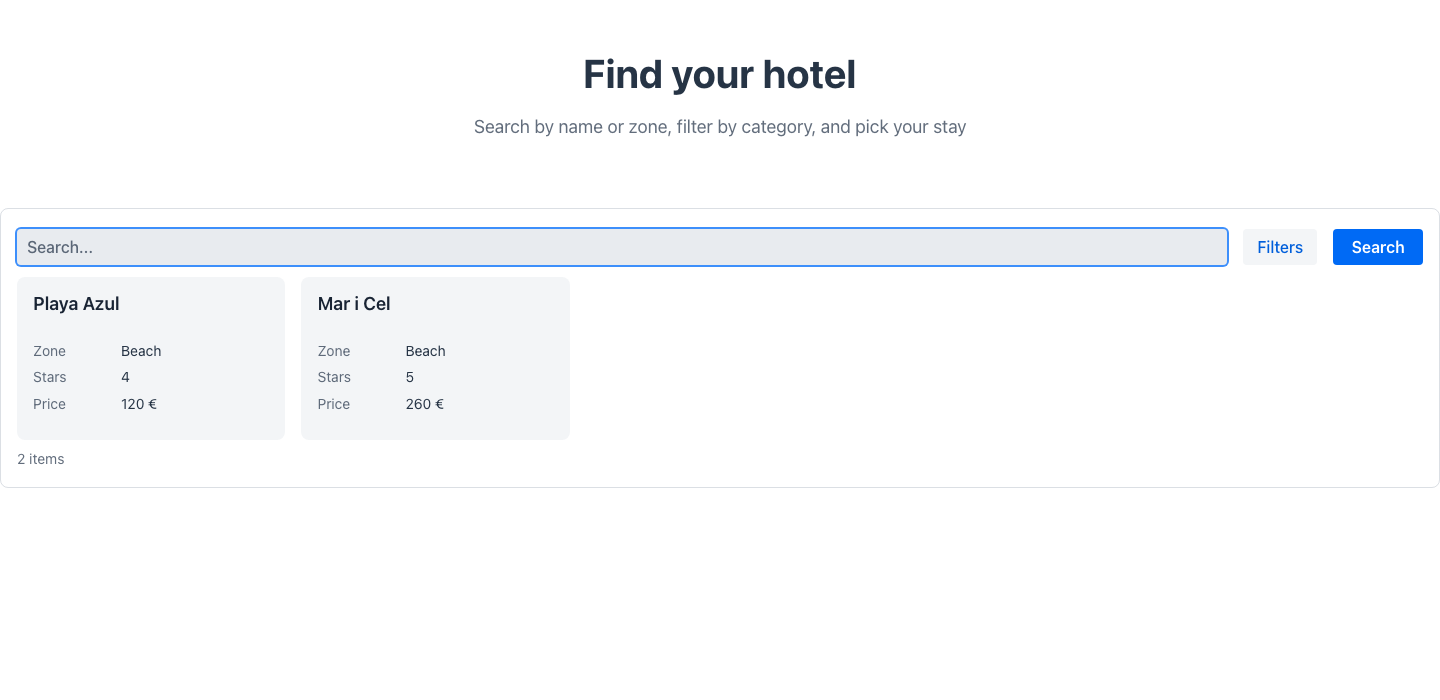 Hotel search
