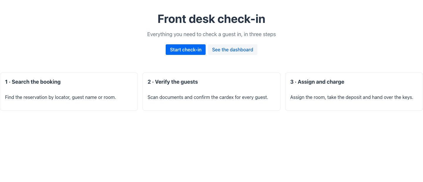 Welcome page